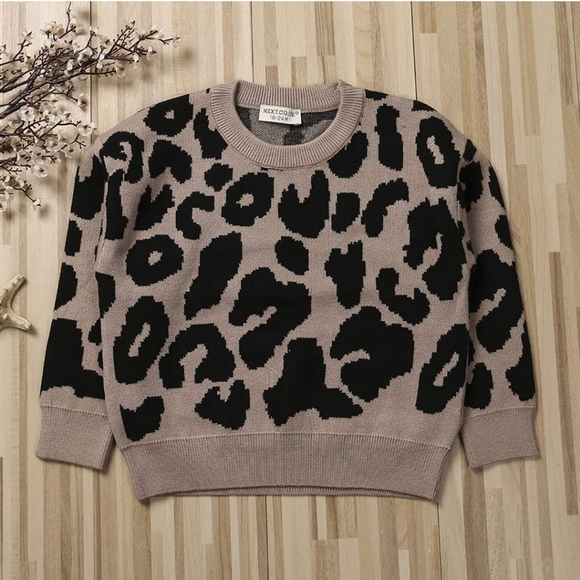 Girl's Leopard print sweater - Picture 1 of 5